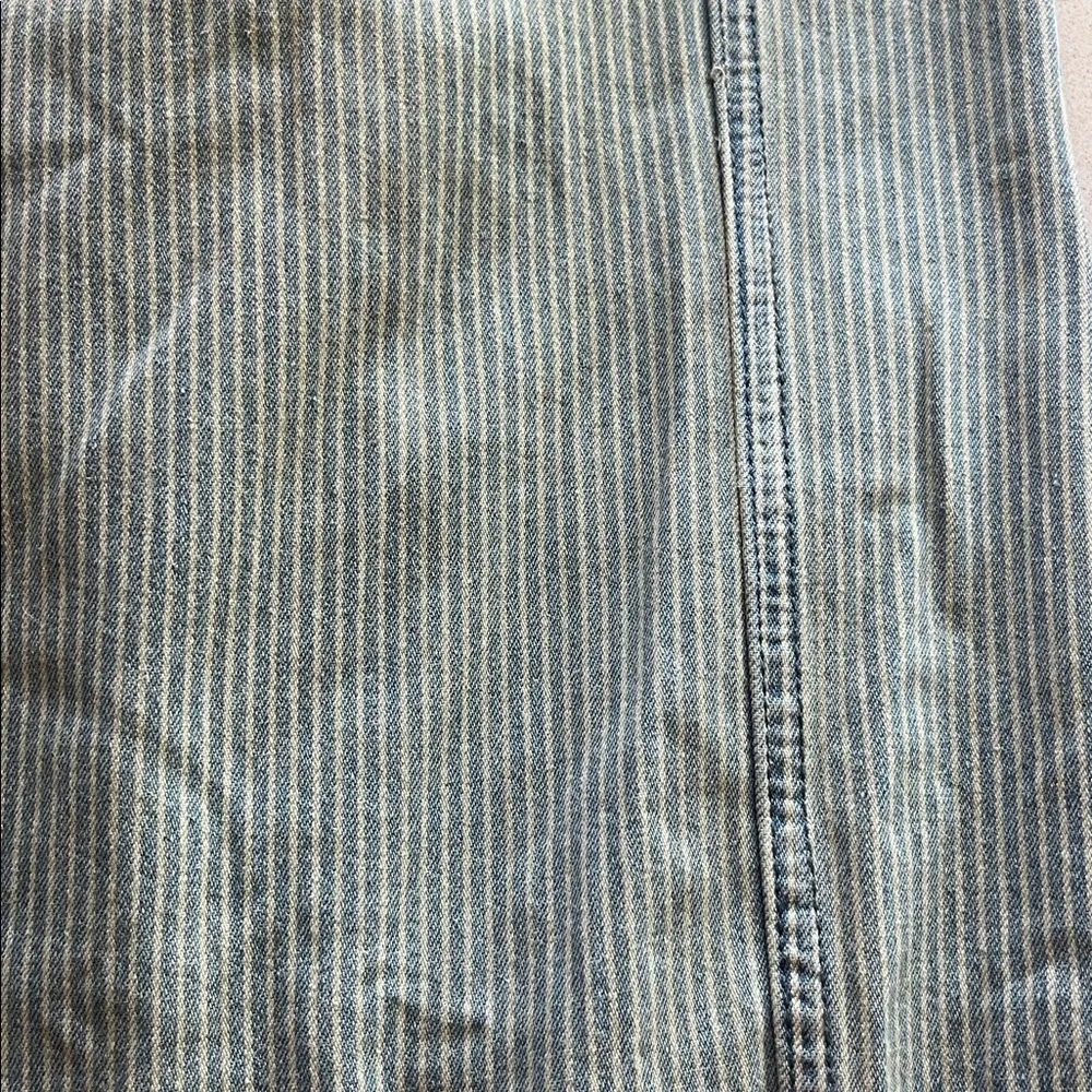 Striped blue High-Waist Relaxed Jeans. More Blue in person than the photo.